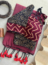 Khadi Cotton Ajrakh Saree with Designer Blouse